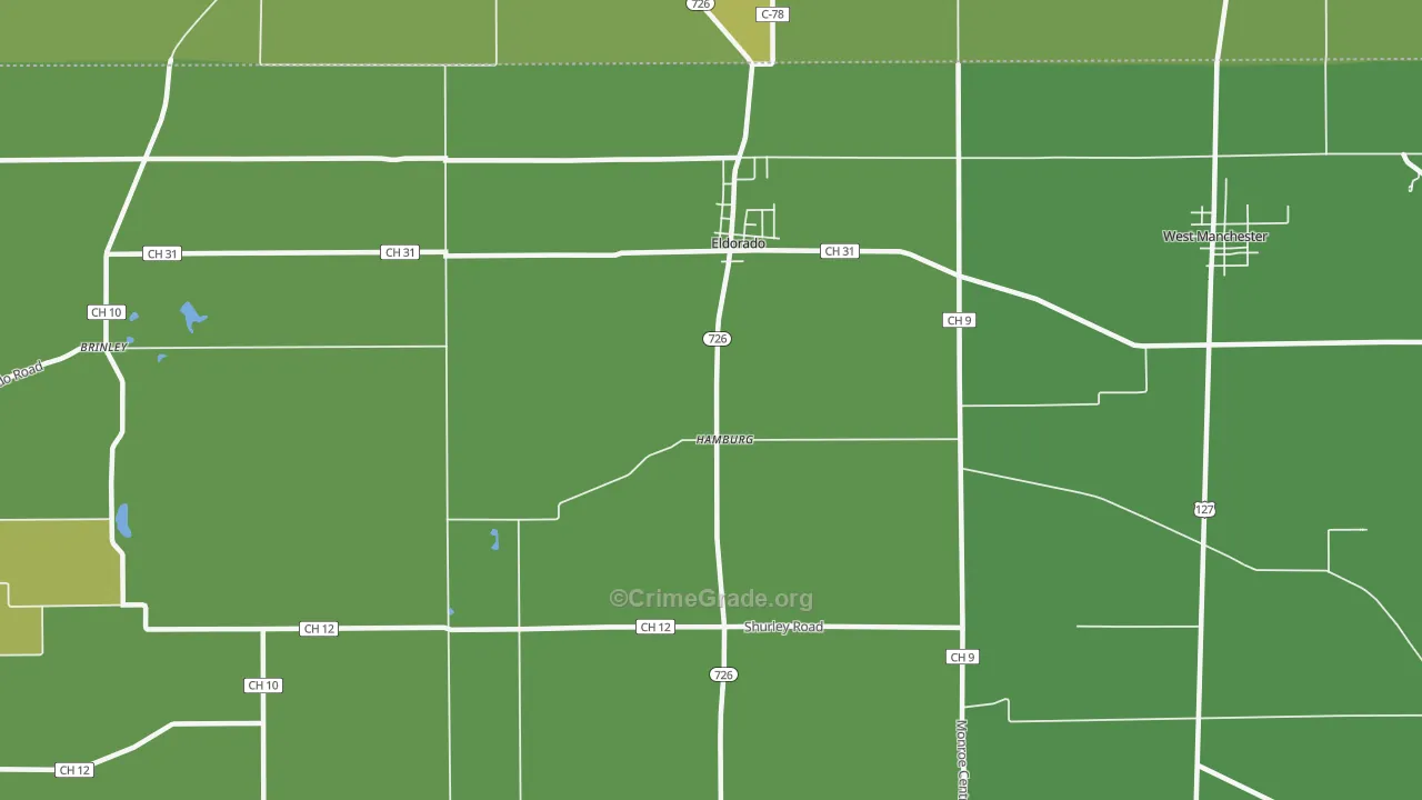 45321, OH Map of Drug-Related Crime Rates