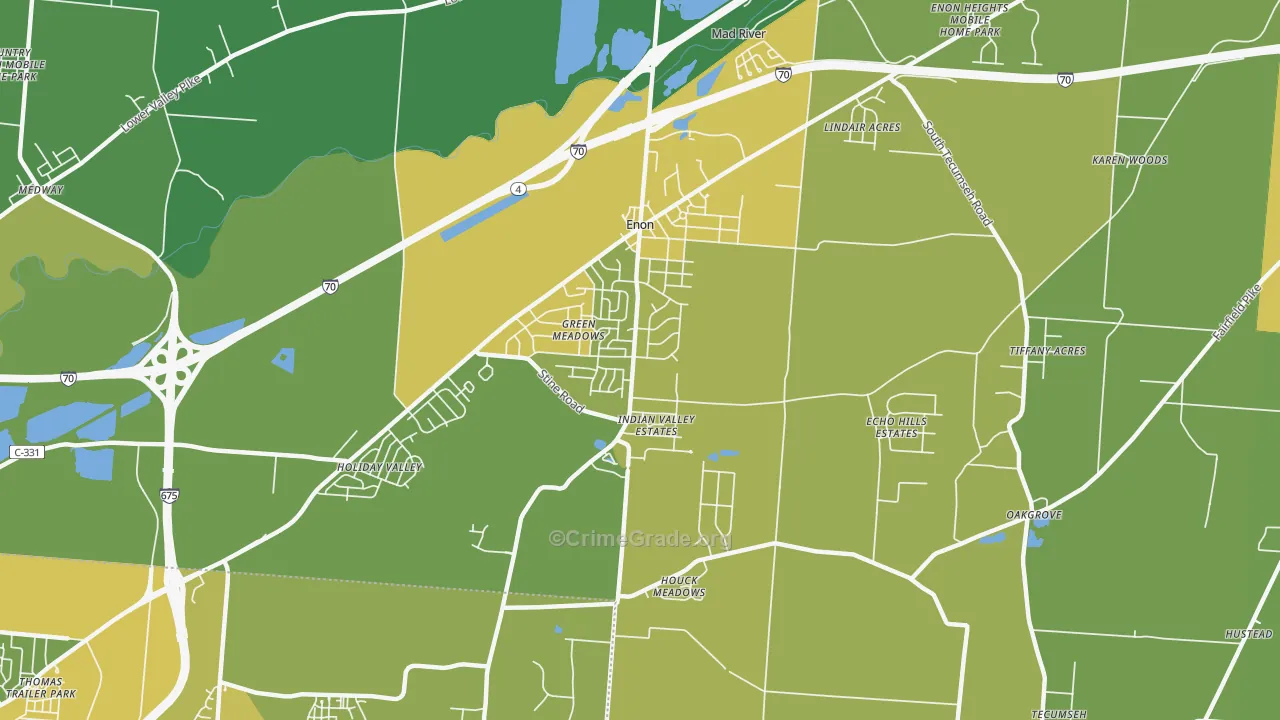45323, OH Map of Drug-Related Crime Rates