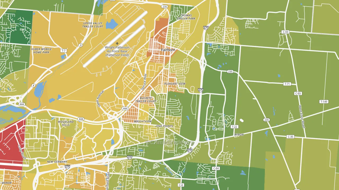 45324, OH Map of Drug-Related Crime Rates