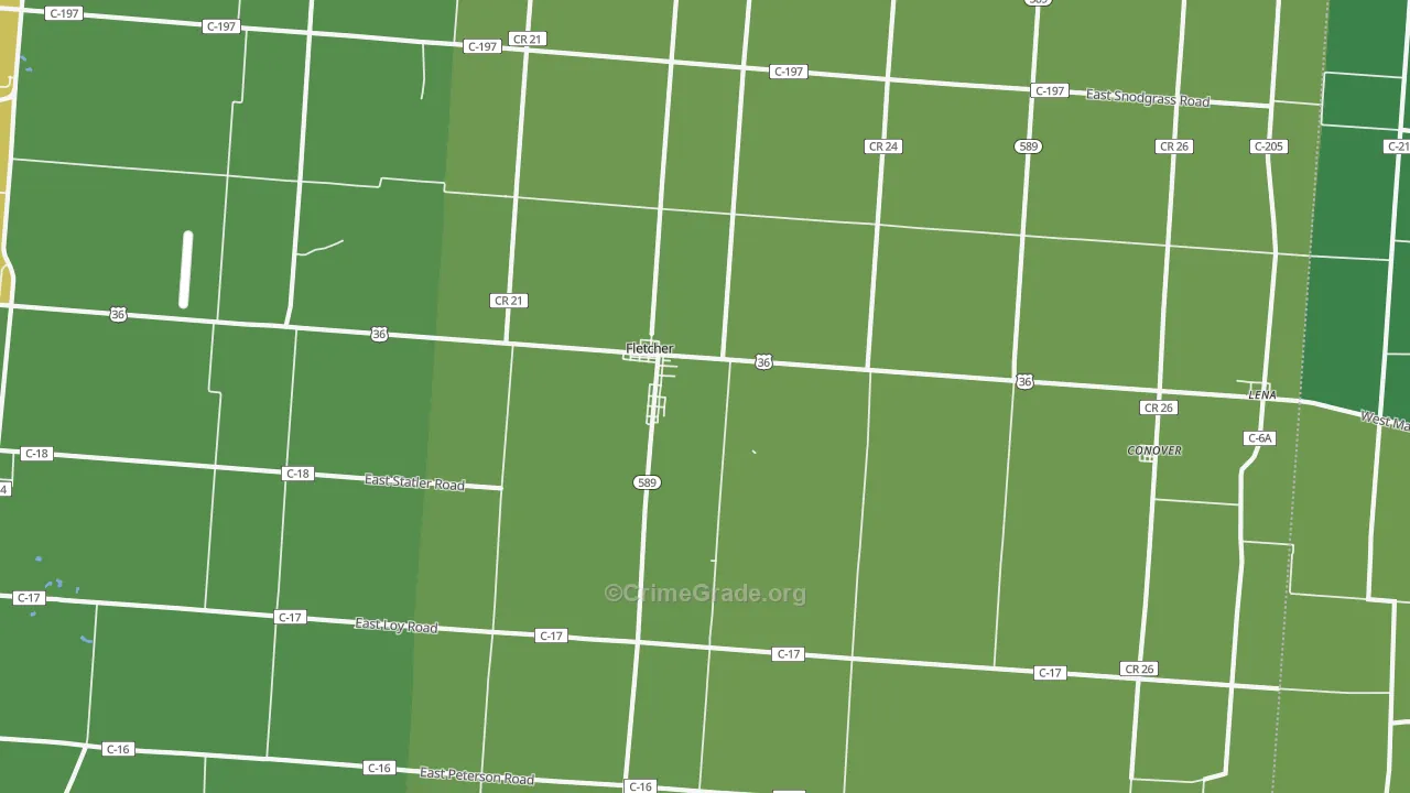 45326, OH Map of Drug-Related Crime Rates