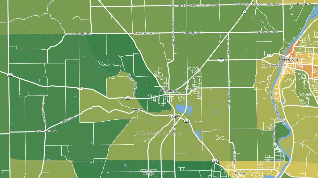 45327, OH Map of Drug-Related Crime Rates