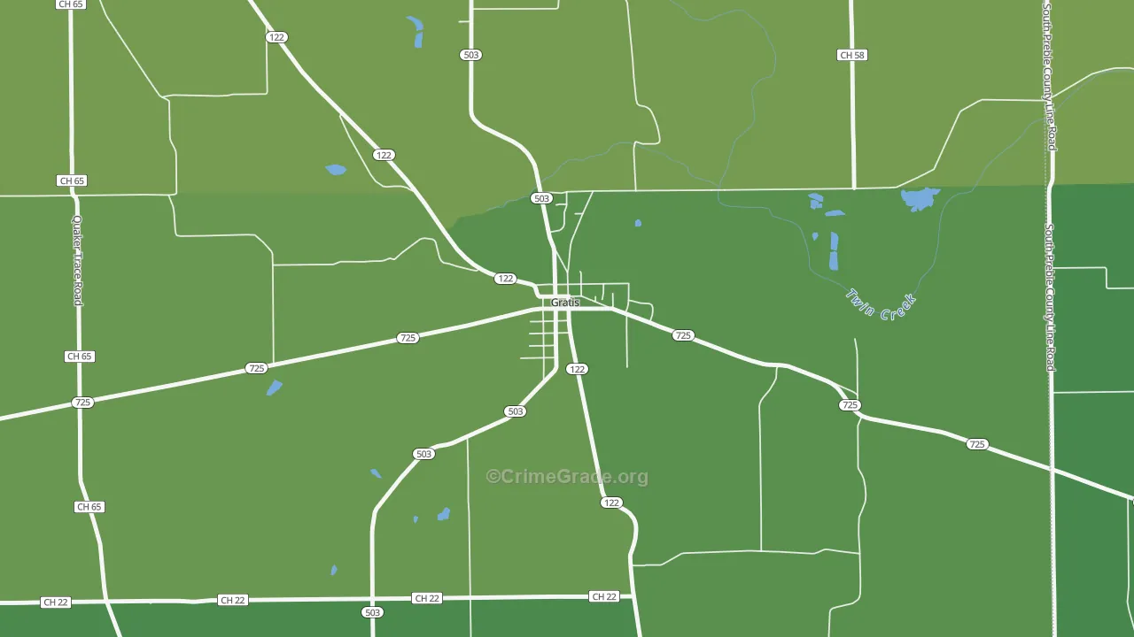 45330, OH Map of Drug-Related Crime Rates