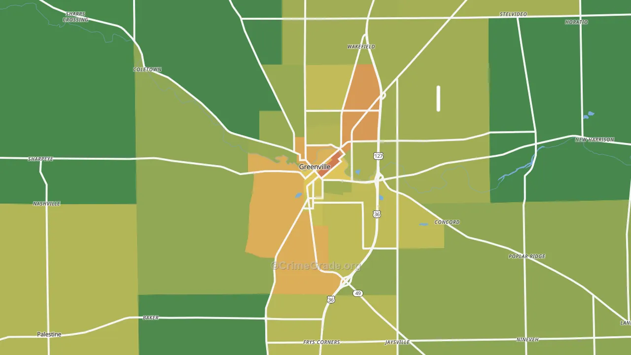 45331, OH Map of Drug-Related Crime Rates