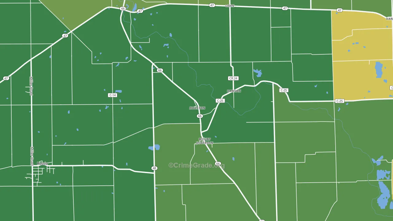 45333, OH Map of Drug-Related Crime Rates