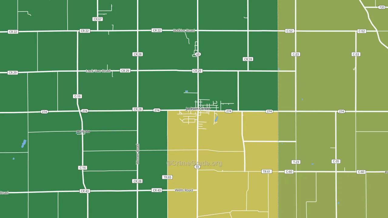 45334, OH Map of Drug-Related Crime Rates