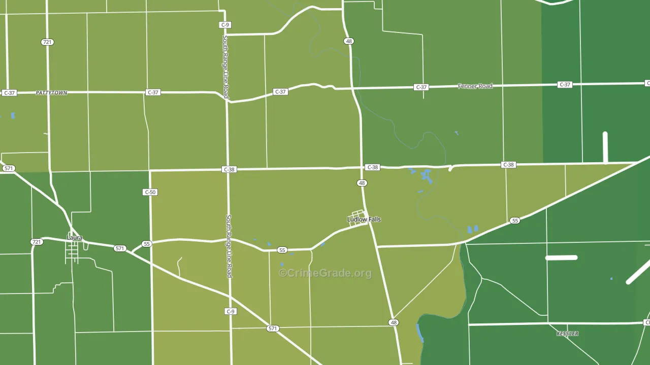 45339, OH Map of Drug-Related Crime Rates