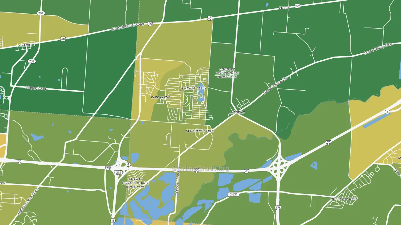 45341, OH Map of Drug-Related Crime Rates
