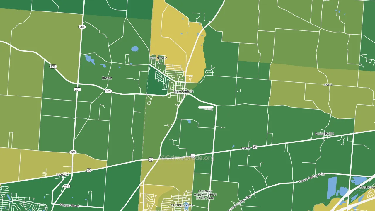 45344, OH Map of Drug-Related Crime Rates