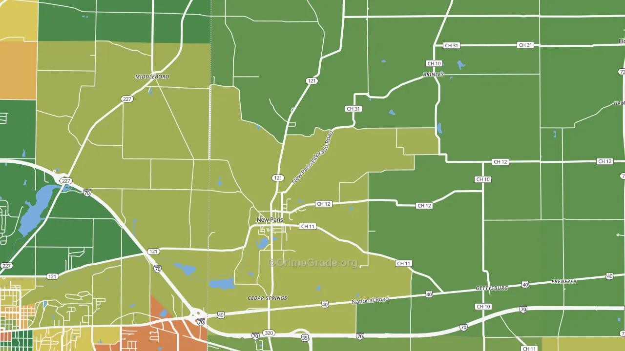45347, OH Map of Drug-Related Crime Rates
