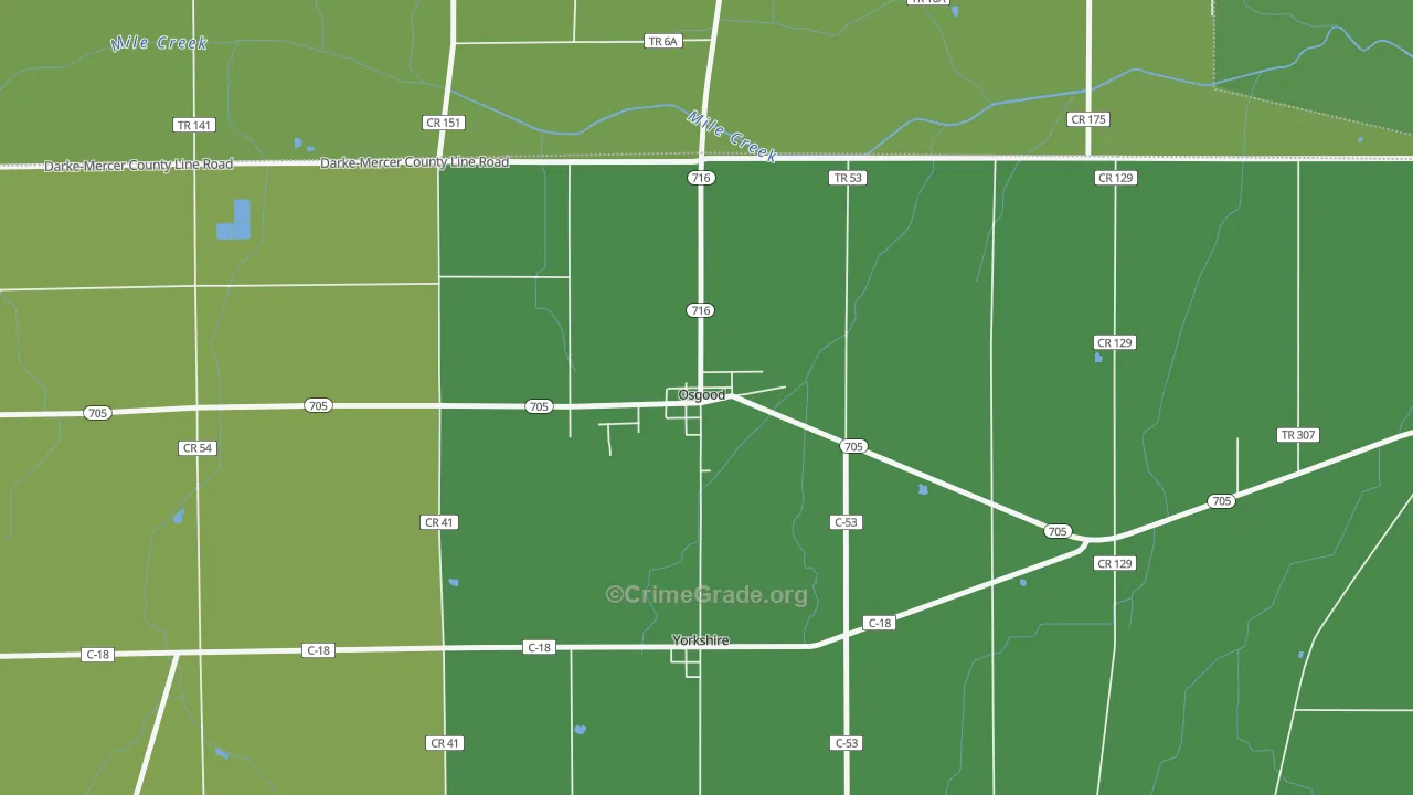 45351, OH Map of Drug-Related Crime Rates