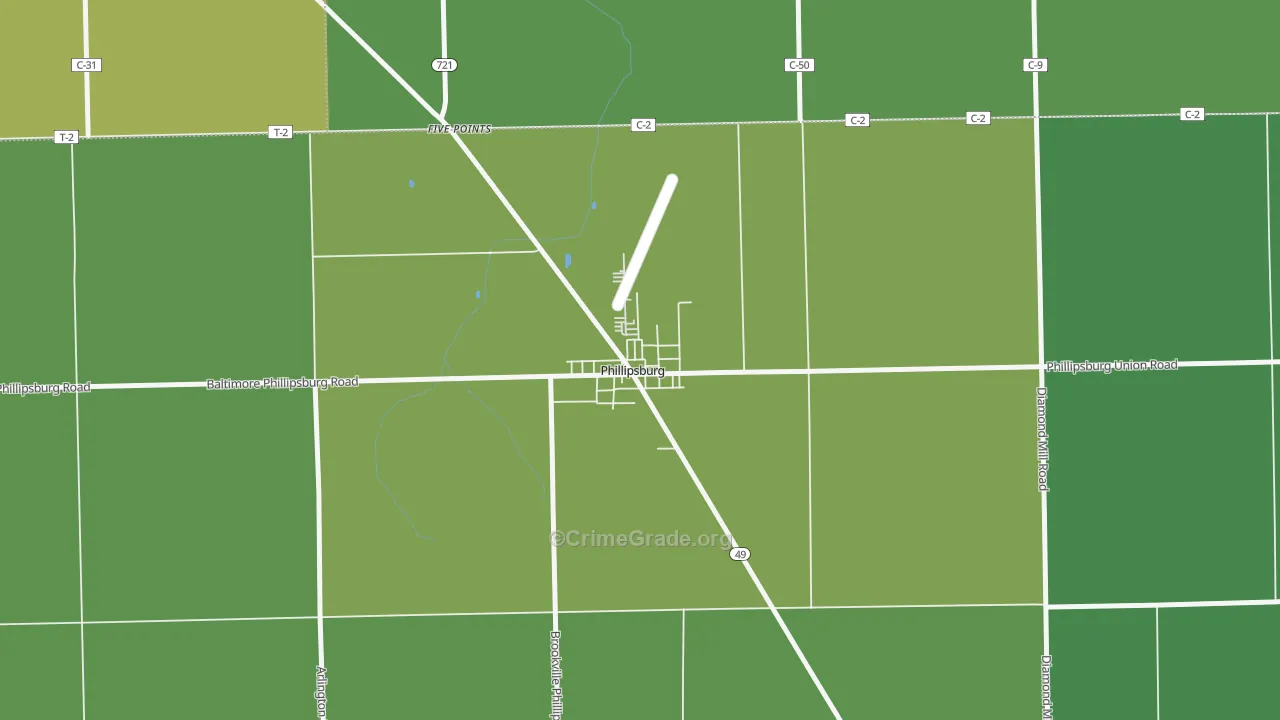 45354, OH Map of Drug-Related Crime Rates
