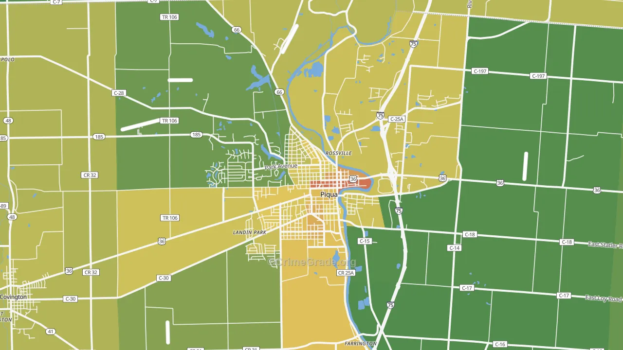 45356, OH Map of Drug-Related Crime Rates