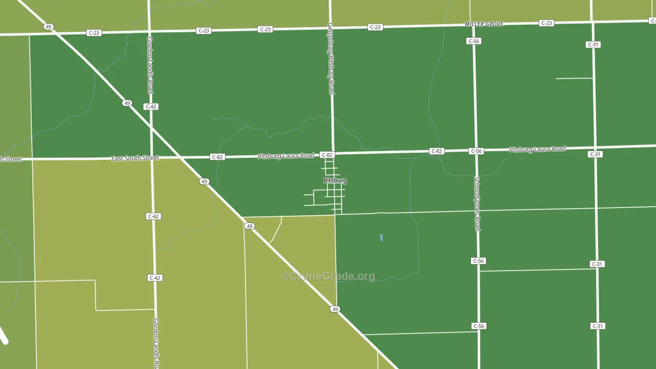 45358, OH Map of Drug-Related Crime Rates