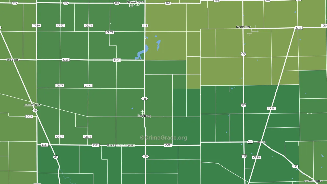 45362, OH Map of Drug-Related Crime Rates