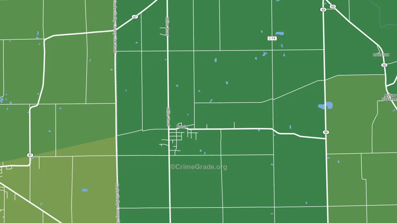 45363, OH Map of Drug-Related Crime Rates