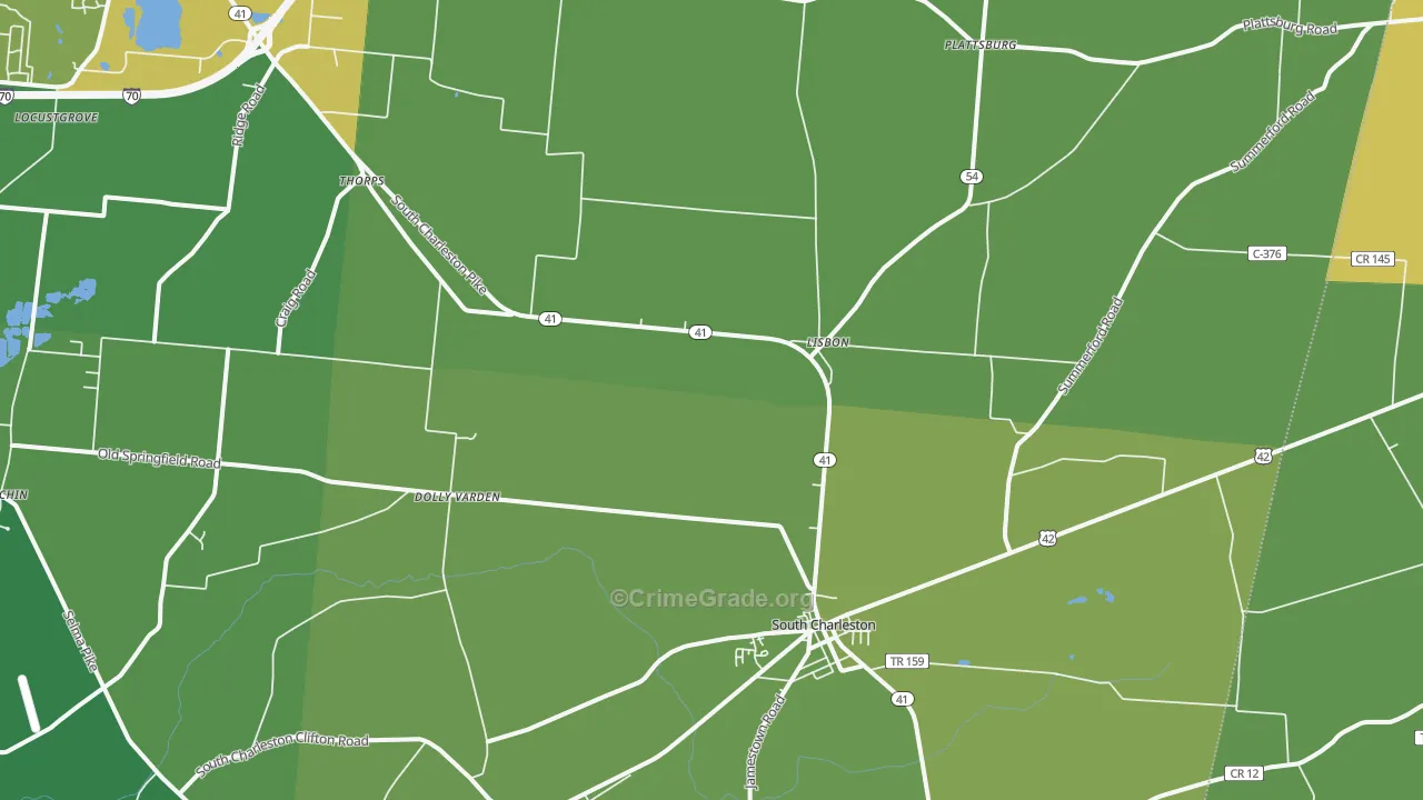 45368, OH Map of Drug-Related Crime Rates