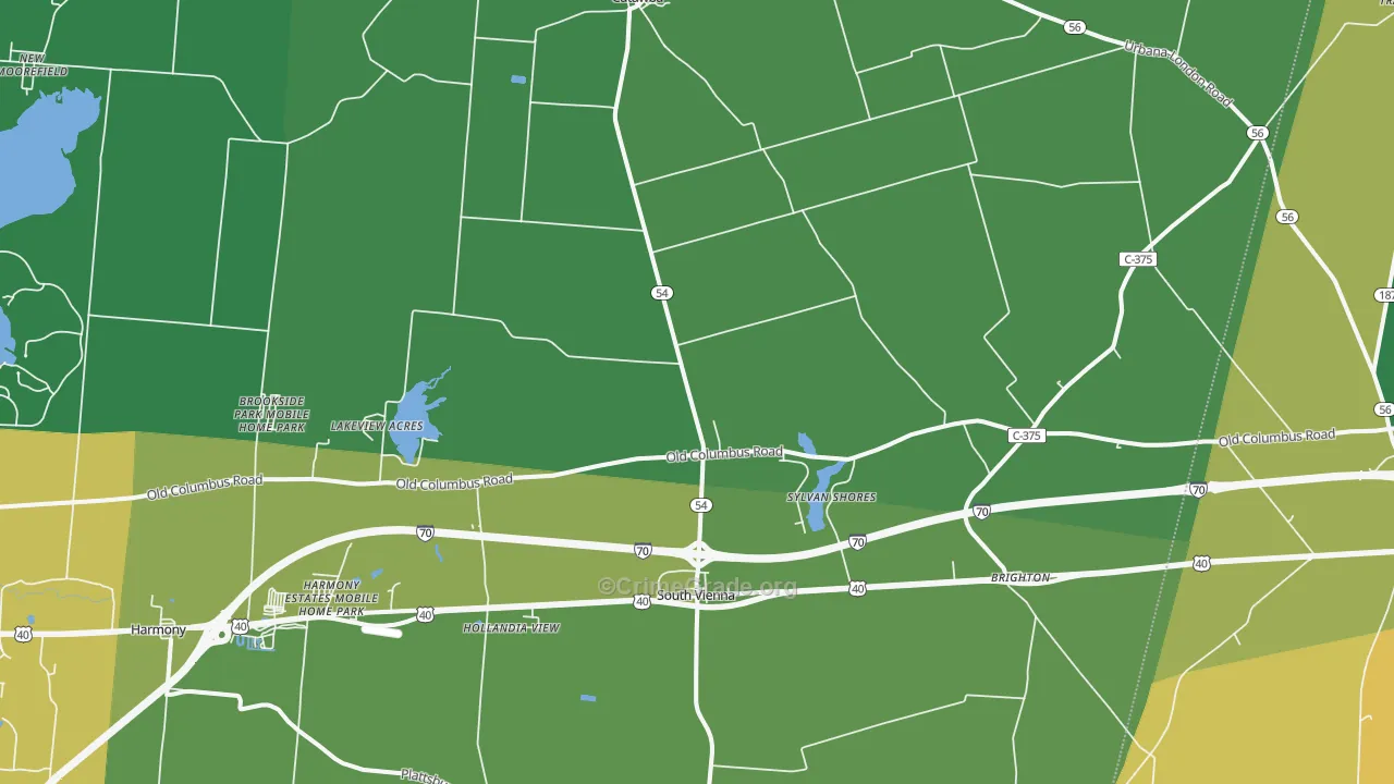 45369, OH Map of Drug-Related Crime Rates