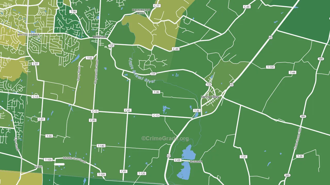 45370, OH Map of Drug-Related Crime Rates