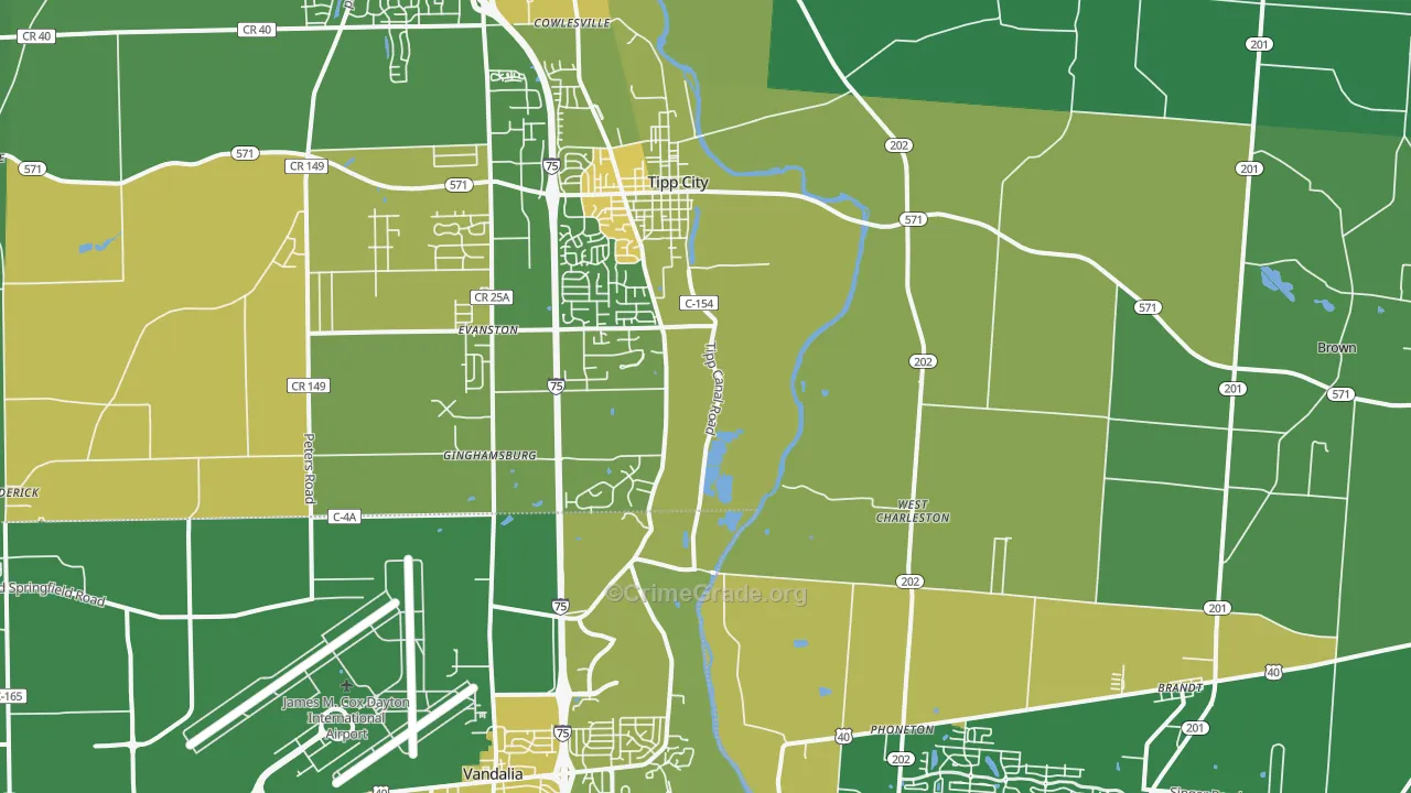 45371, OH Map of Drug-Related Crime Rates