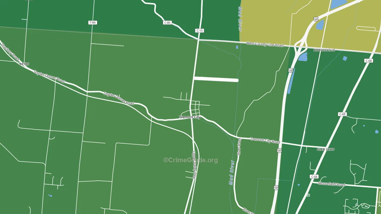 45372, OH Map of Drug-Related Crime Rates