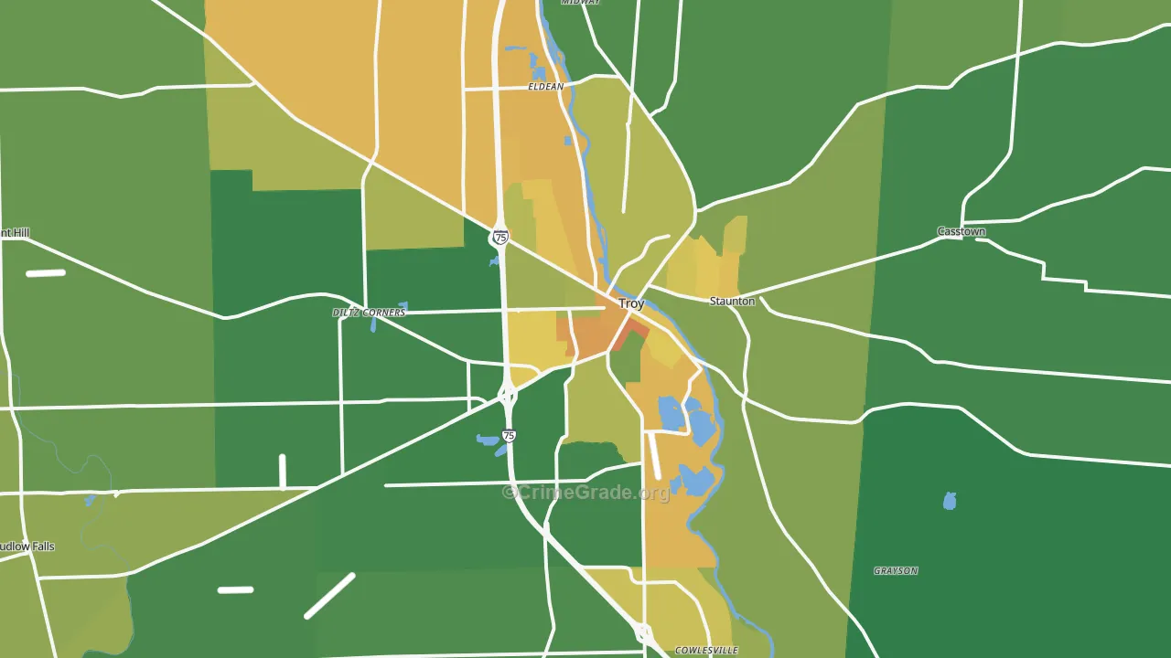45373, OH Map of Drug-Related Crime Rates