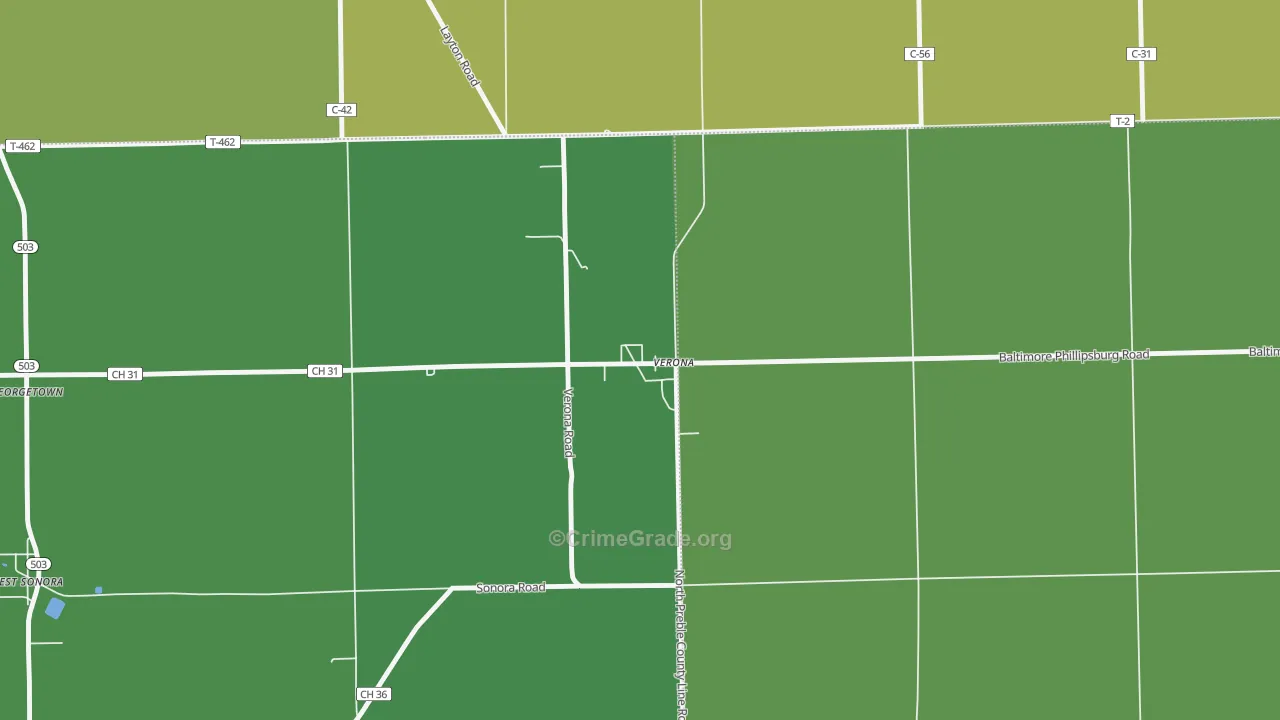 45378, OH Map of Drug-Related Crime Rates