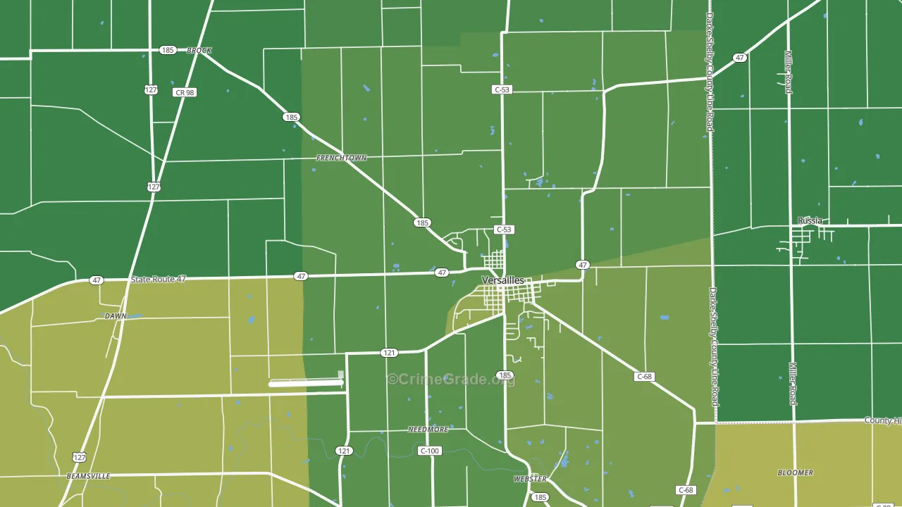 45380, OH Map of Drug-Related Crime Rates