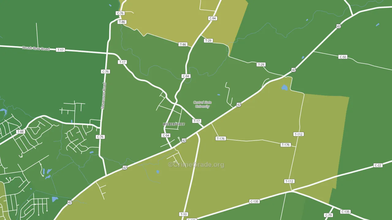 45384, OH Map of Drug-Related Crime Rates