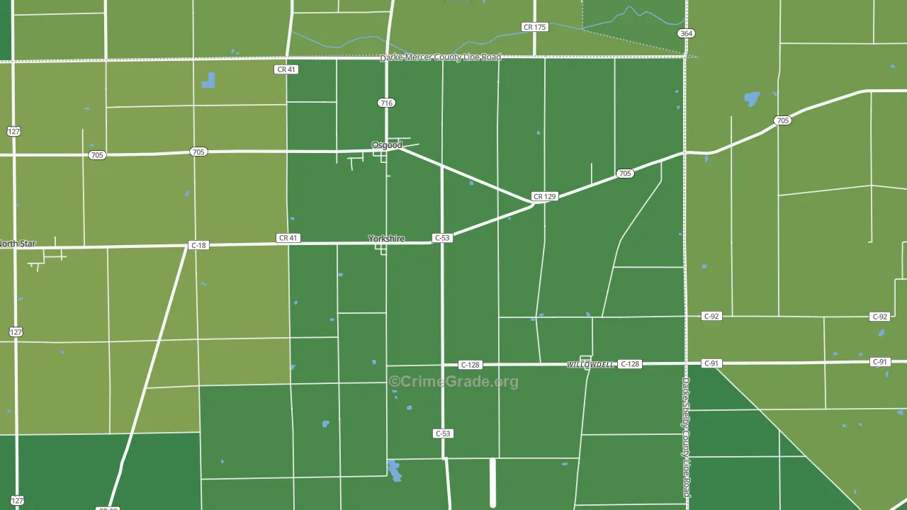 45388, OH Map of Drug-Related Crime Rates
