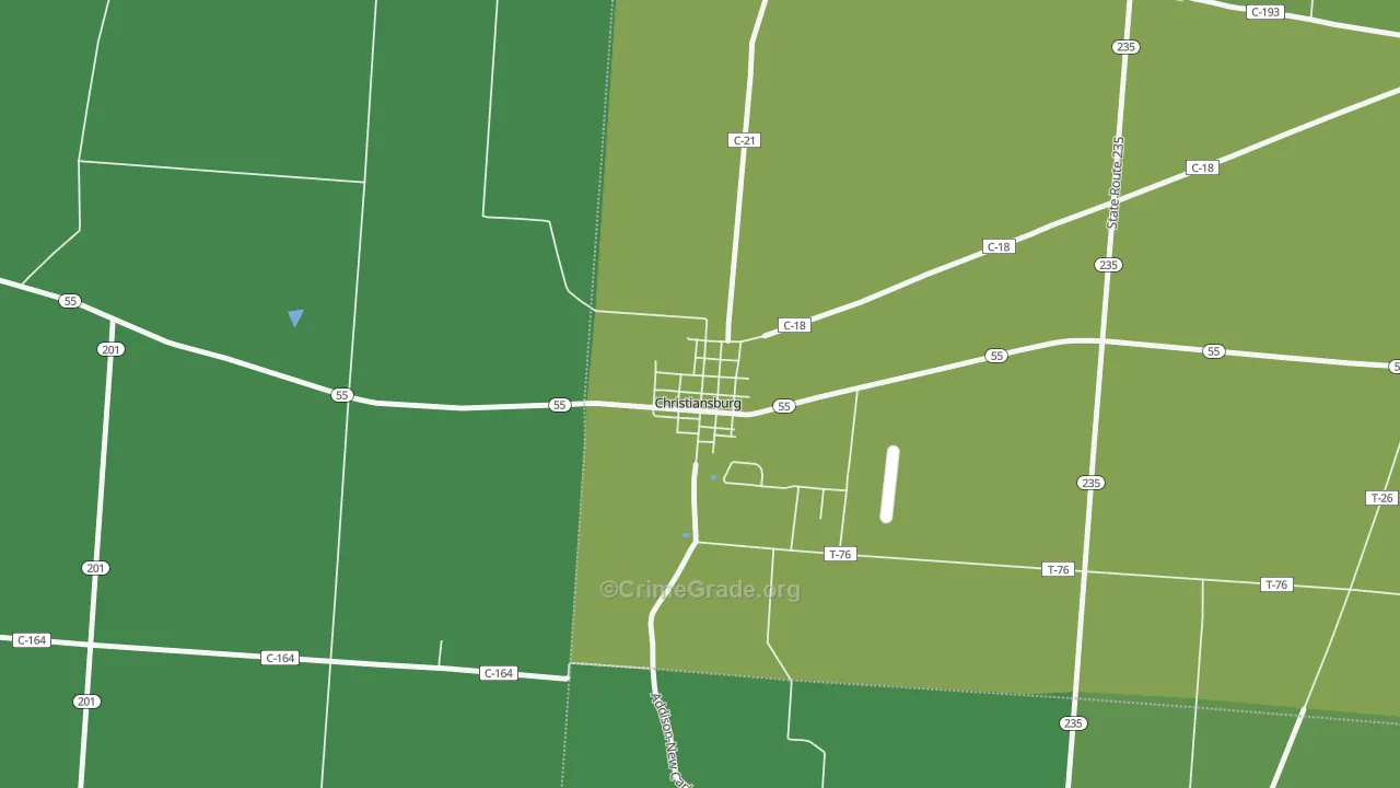45389, OH Map of Drug-Related Crime Rates