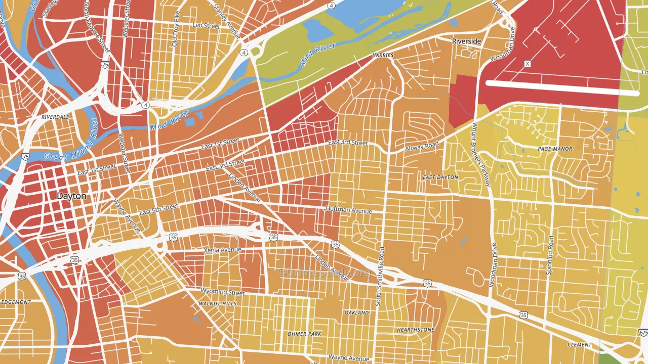 45403, OH Map of Drug-Related Crime Rates