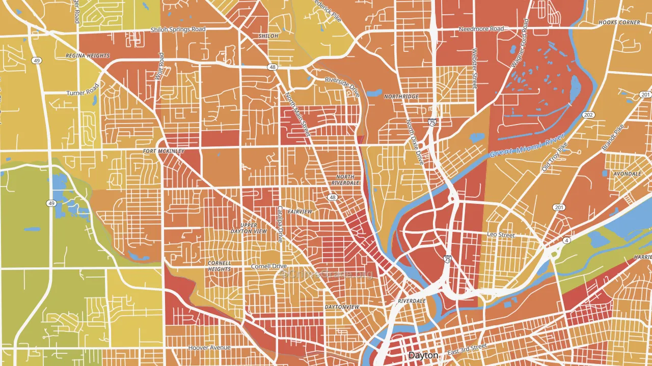 45405, OH Map of Drug-Related Crime Rates