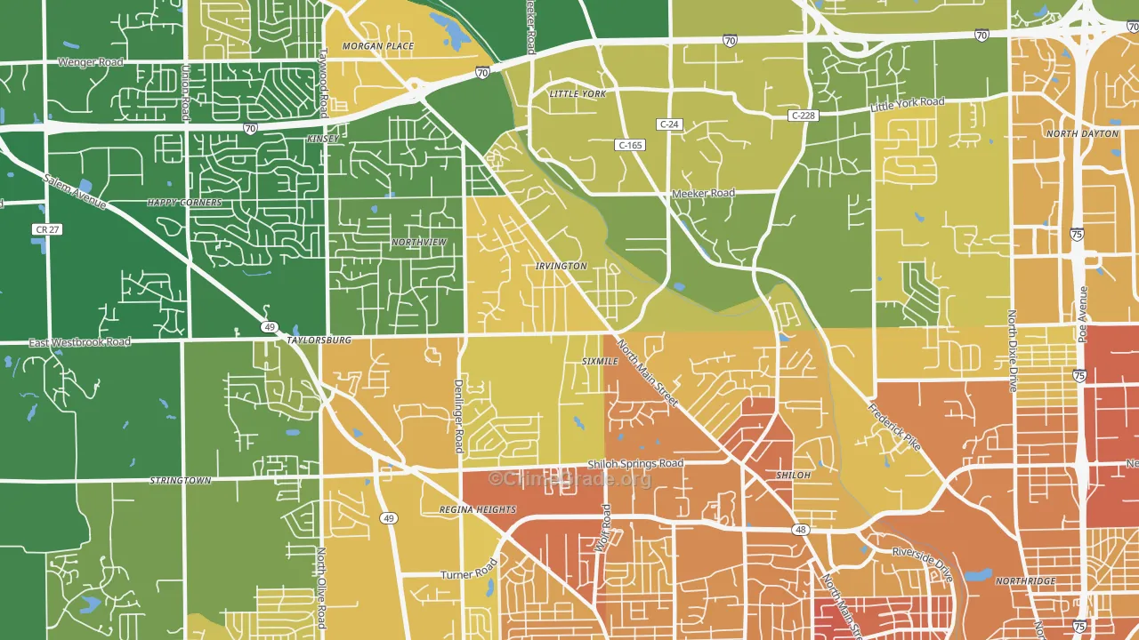 45415, OH Map of Drug-Related Crime Rates