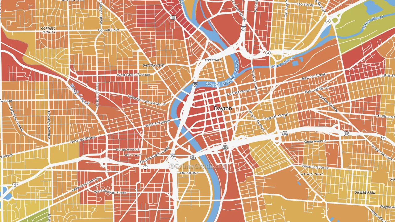 45422, OH Map of Drug-Related Crime Rates