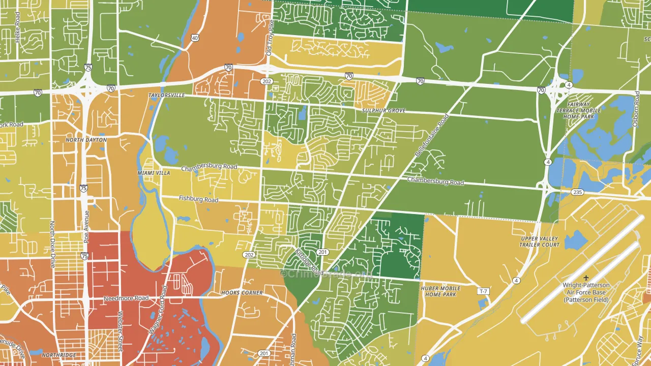 45424, OH Map of Drug-Related Crime Rates