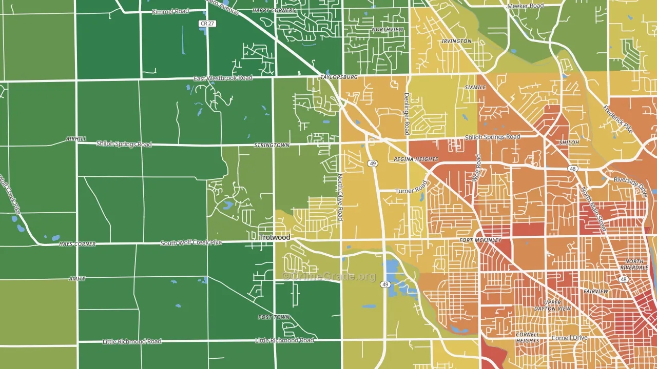 45426, OH Map of Drug-Related Crime Rates