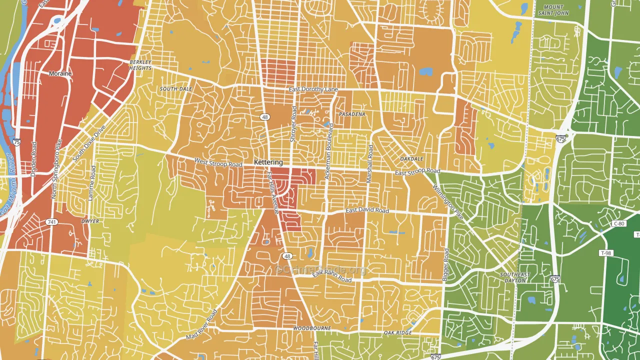 45429, OH Map of Drug-Related Crime Rates