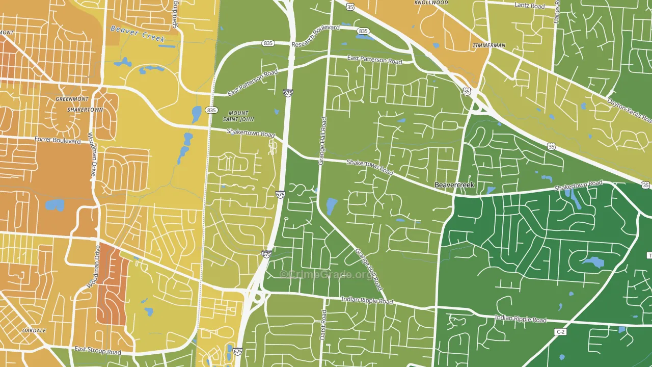 45430, OH Map of Drug-Related Crime Rates