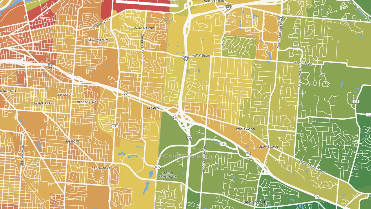 45432, OH Map of Drug-Related Crime Rates