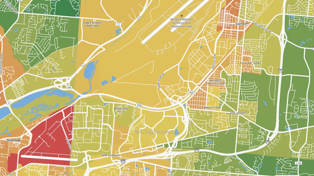 45433, OH Map of Drug-Related Crime Rates