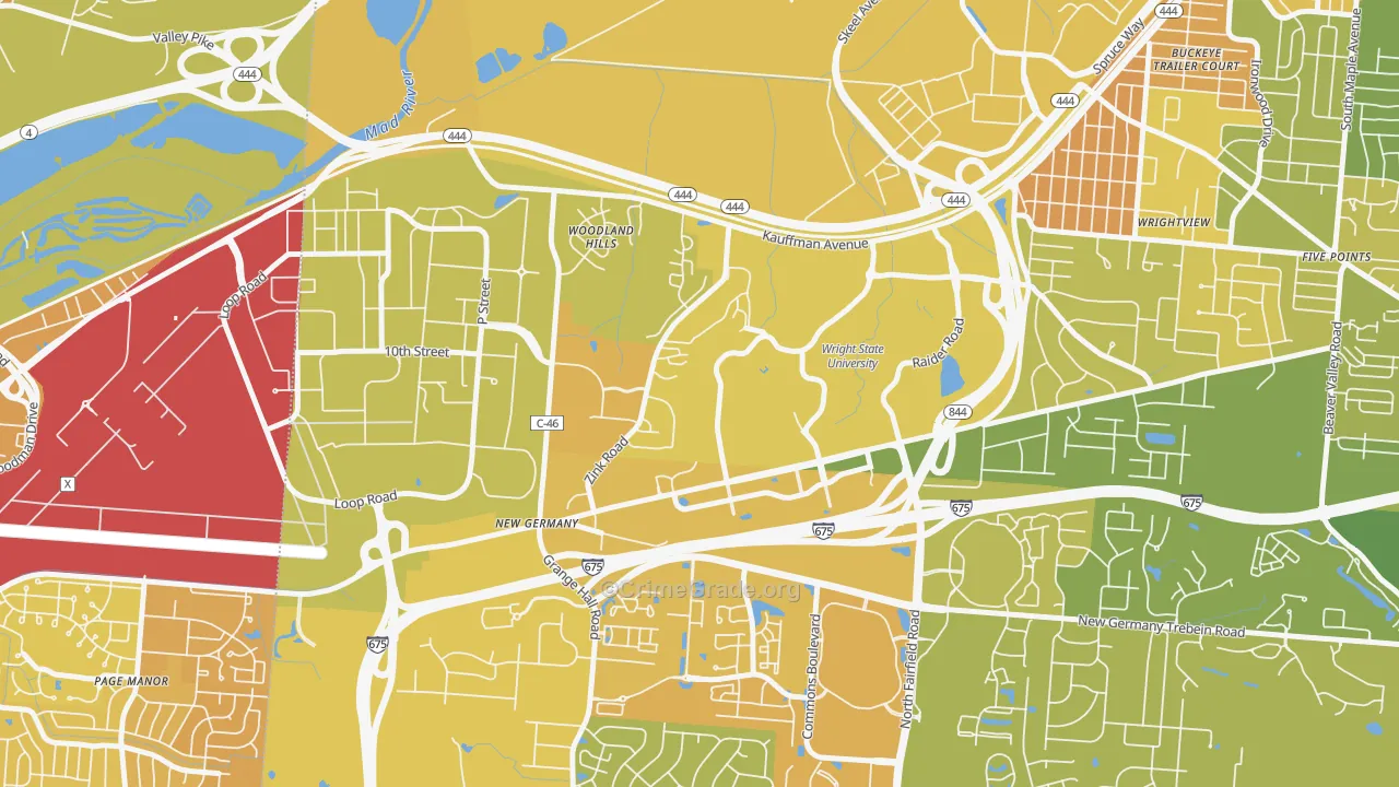 45435, OH Map of Drug-Related Crime Rates