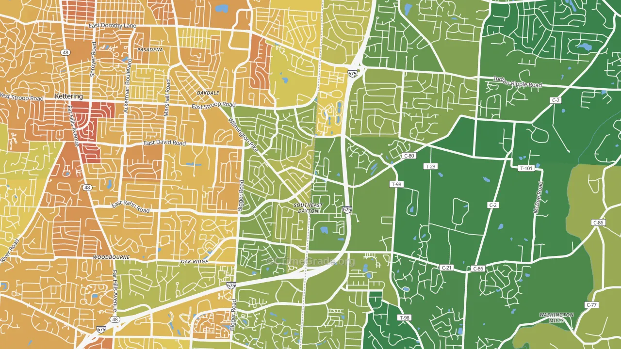 45440, OH Map of Drug-Related Crime Rates