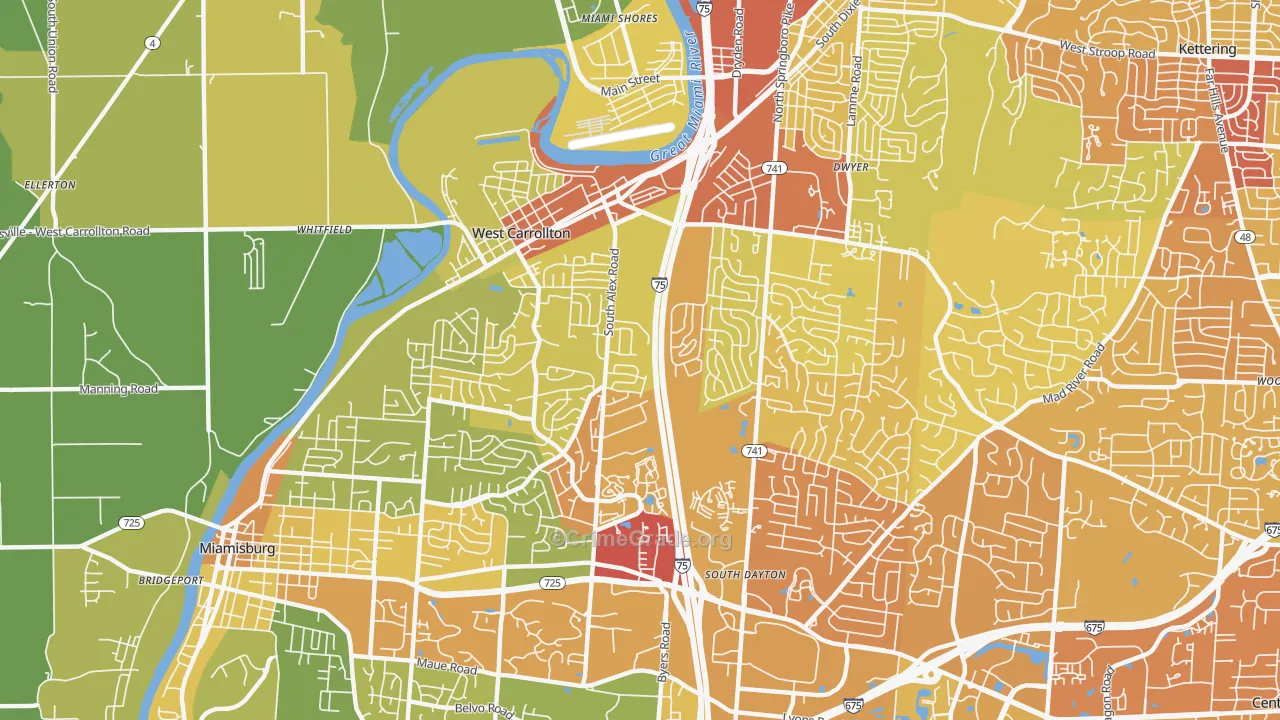 45449, OH Map of Drug-Related Crime Rates