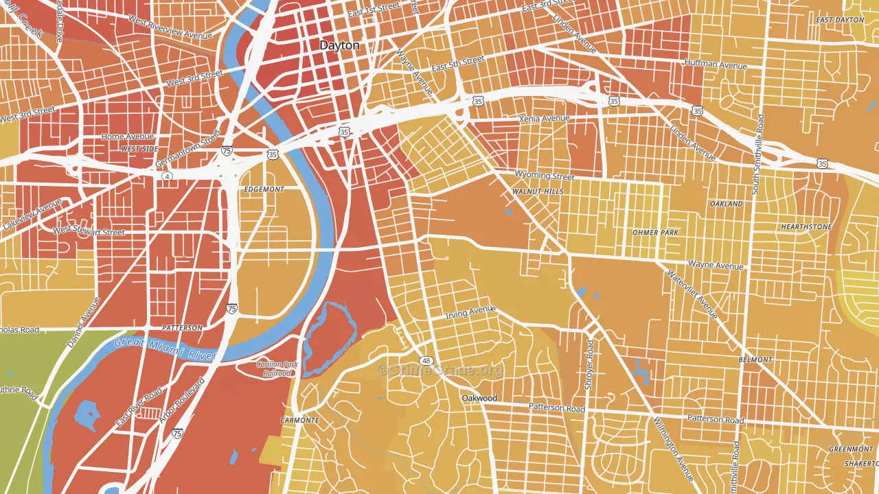 45469, OH Map of Drug-Related Crime Rates