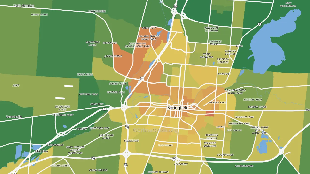 45502, OH Map of Drug-Related Crime Rates
