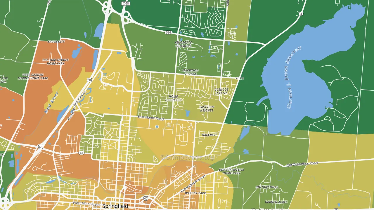 45503, OH Map of Drug-Related Crime Rates