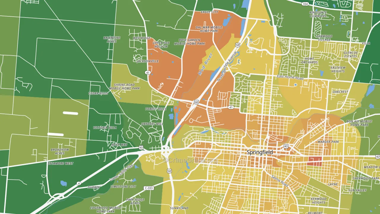 45504, OH Map of Drug-Related Crime Rates