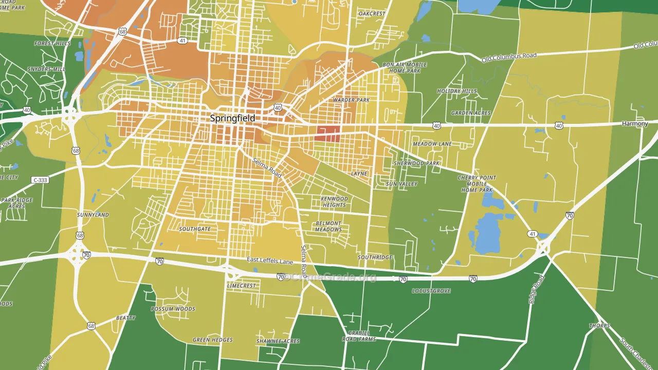 45505, OH Map of Drug-Related Crime Rates