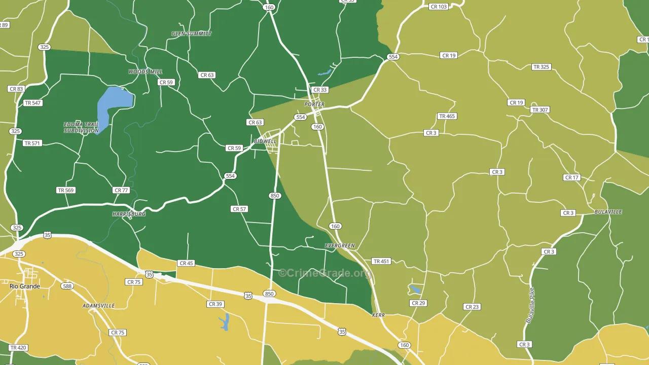 45614, OH Map of Drug-Related Crime Rates