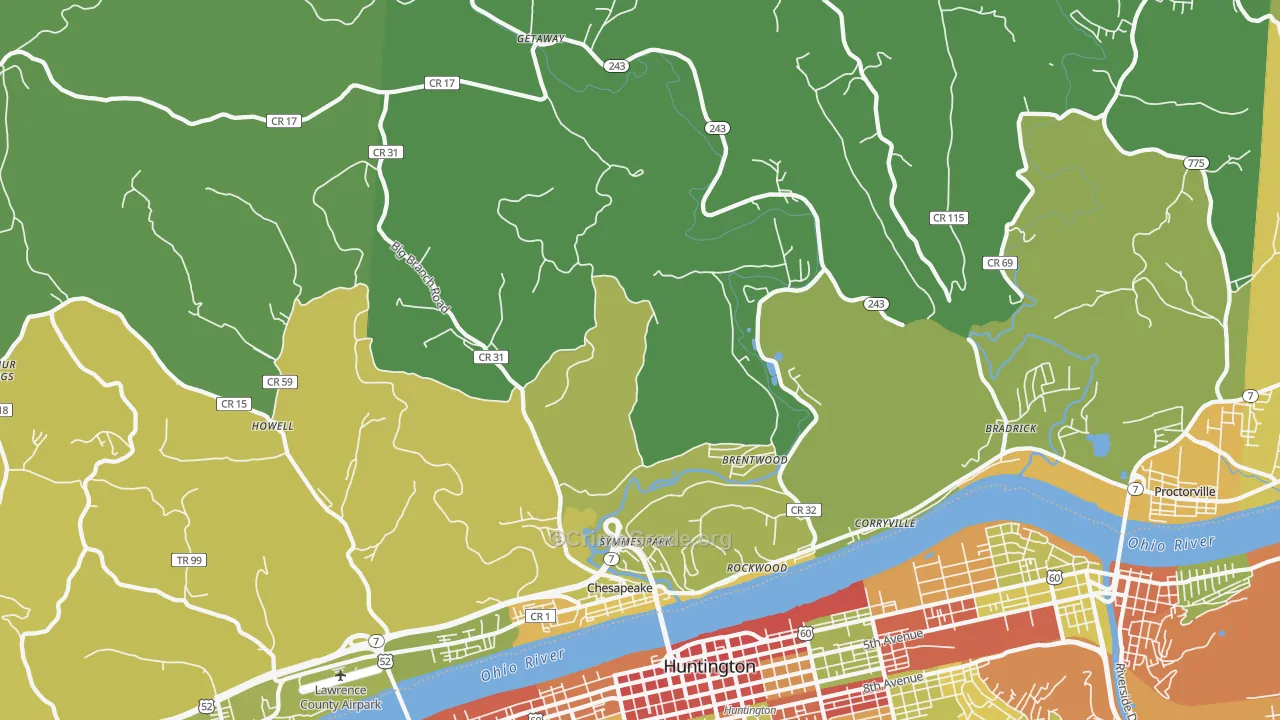 45619, OH Map of Drug-Related Crime Rates